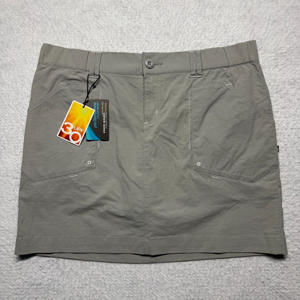 NWT Eddie Bauer Sport Active Fit Skirt Gray Skirt Women's Size Large